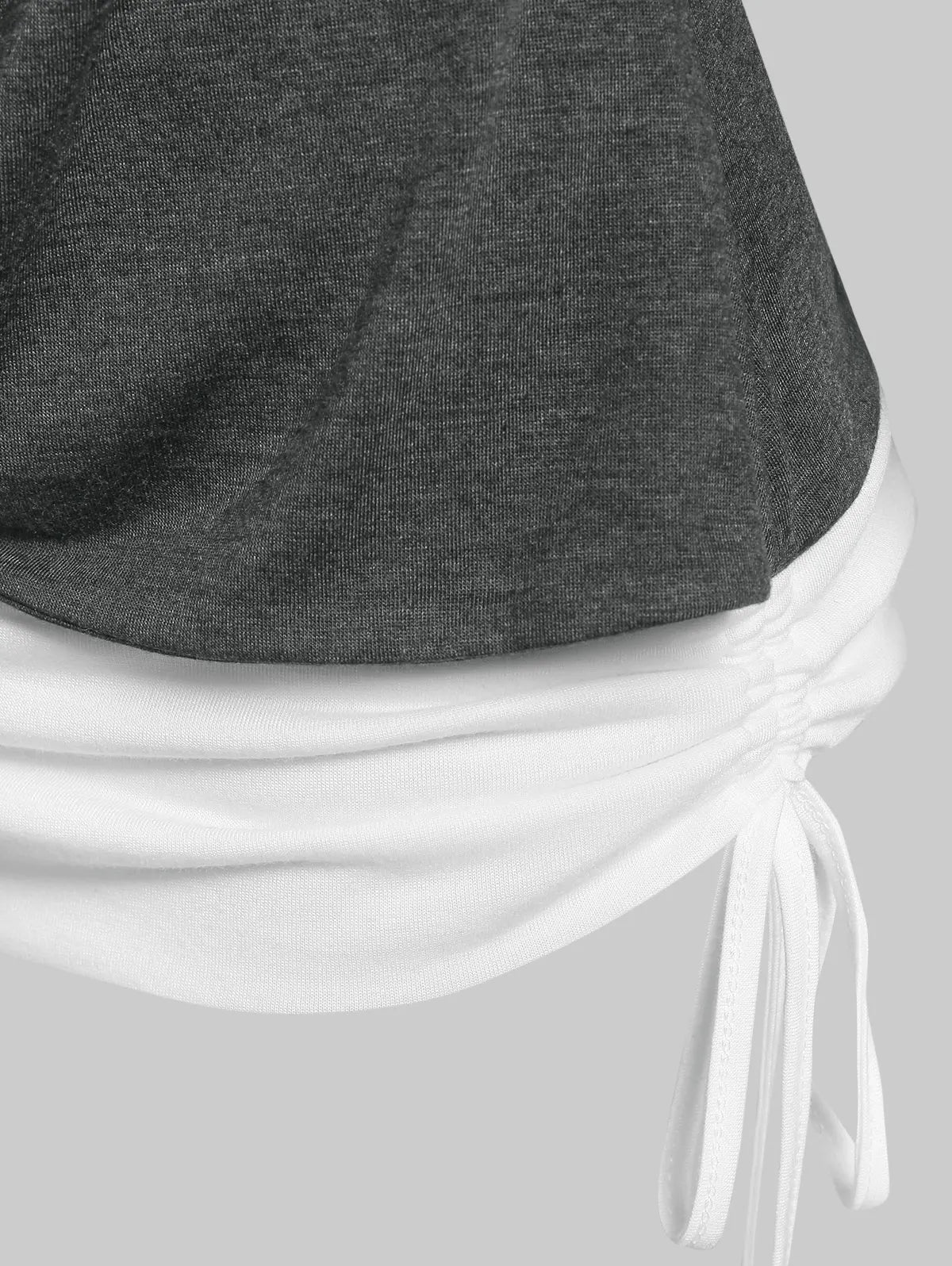 Dressfo 2024 Dames Overhemden Tops Geheided Cinched Gekruiste Korte Mouwen Contrast Colorblock Faux Twinset Tee 2 In 1 Top